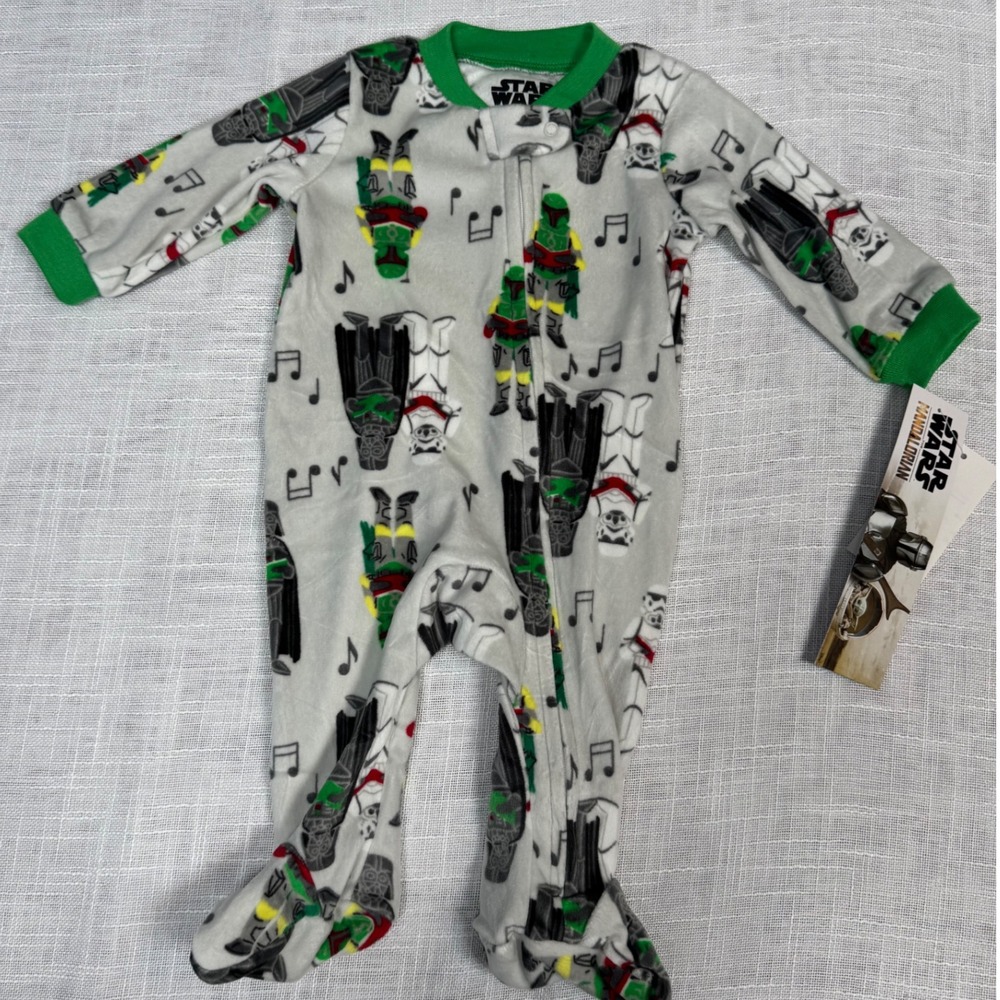 NWT Star Wars Baby Christmas PJs 0/3M Zip Foot Sleeper Darth Vader Stormtrooper‎